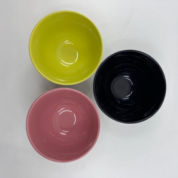 Thirty-One Mini Bowls 3 Pcs Get The Scoop Ice Cream Bowl Set Yellow Black Pink - Picture 4 of 5